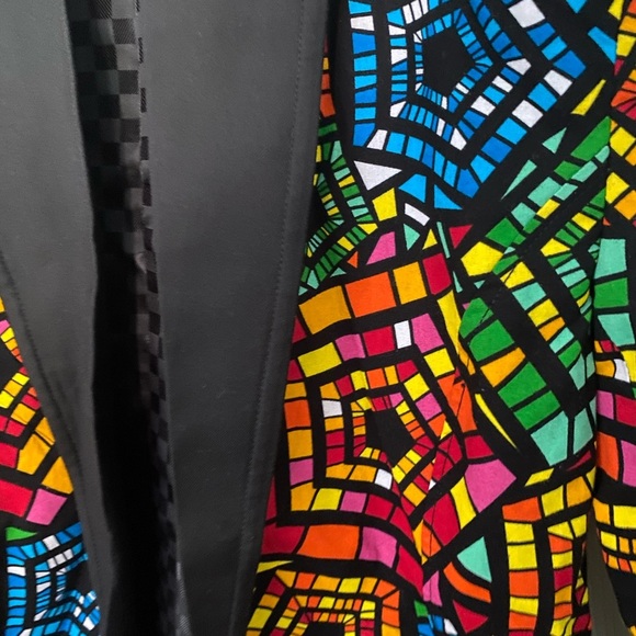 Red and Pink Blazer with Geometric Pattern - Picture 6 of 6